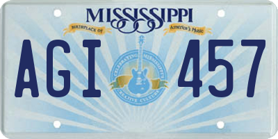 MS license plate AGI457