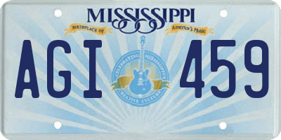 MS license plate AGI459