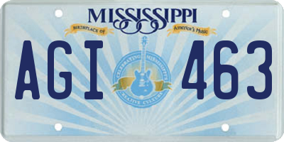 MS license plate AGI463