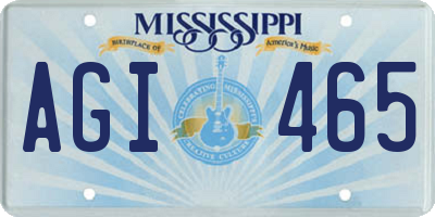 MS license plate AGI465