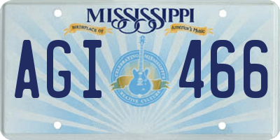 MS license plate AGI466