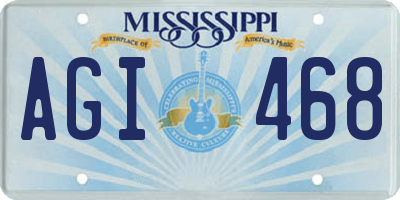 MS license plate AGI468