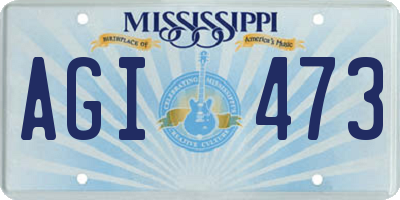 MS license plate AGI473