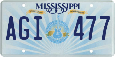 MS license plate AGI477