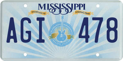 MS license plate AGI478