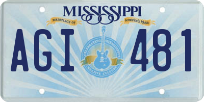 MS license plate AGI481