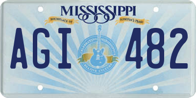 MS license plate AGI482
