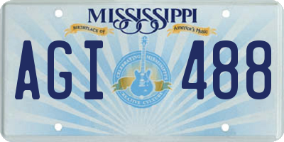 MS license plate AGI488