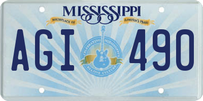 MS license plate AGI490