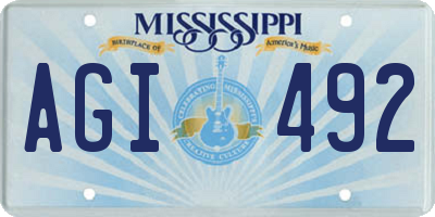 MS license plate AGI492