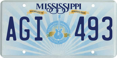 MS license plate AGI493