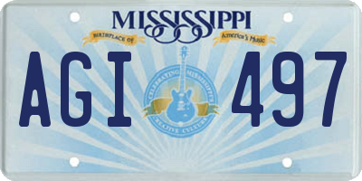 MS license plate AGI497