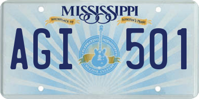 MS license plate AGI501