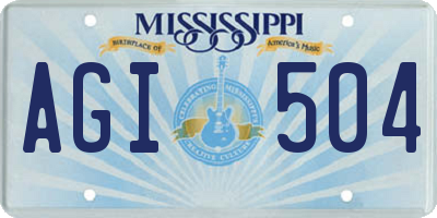 MS license plate AGI504