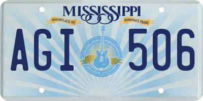 MS license plate AGI506