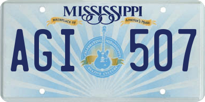 MS license plate AGI507