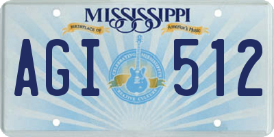 MS license plate AGI512