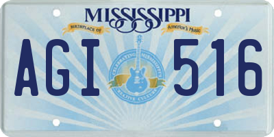 MS license plate AGI516