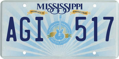 MS license plate AGI517