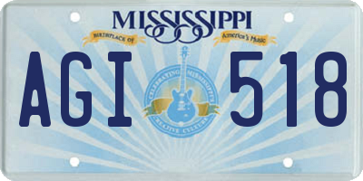 MS license plate AGI518