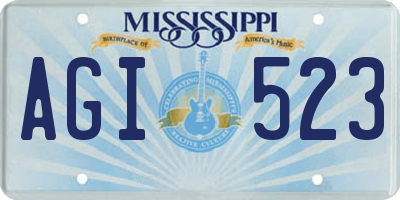 MS license plate AGI523