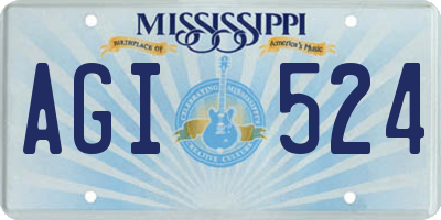 MS license plate AGI524