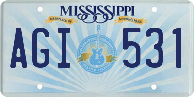 MS license plate AGI531