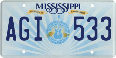MS license plate AGI533