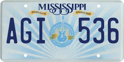MS license plate AGI536