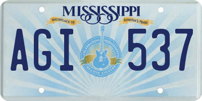 MS license plate AGI537