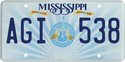 MS license plate AGI538