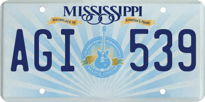 MS license plate AGI539