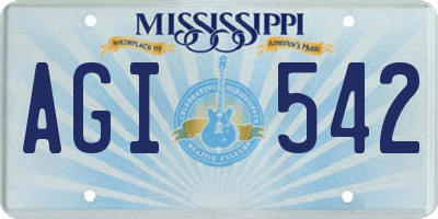 MS license plate AGI542