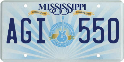 MS license plate AGI550