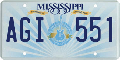 MS license plate AGI551
