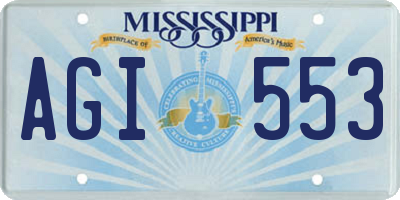 MS license plate AGI553
