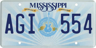 MS license plate AGI554