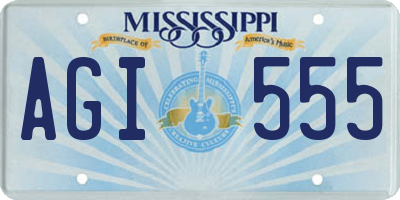 MS license plate AGI555