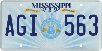MS license plate AGI563