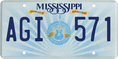 MS license plate AGI571