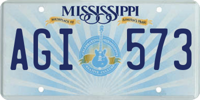 MS license plate AGI573