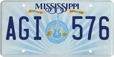 MS license plate AGI576