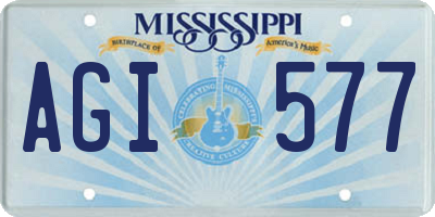 MS license plate AGI577