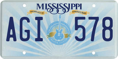 MS license plate AGI578