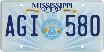 MS license plate AGI580
