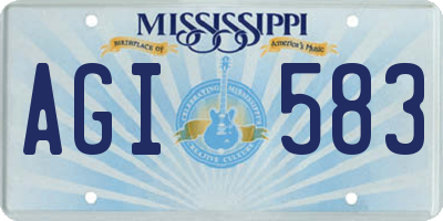 MS license plate AGI583