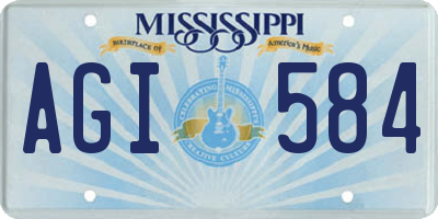 MS license plate AGI584