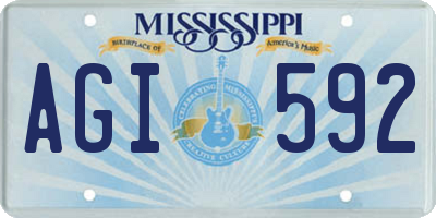 MS license plate AGI592