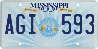 MS license plate AGI593