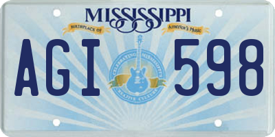 MS license plate AGI598